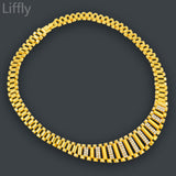 Liffly New Dubai Gold Jewelry Sets for Women Indian Jewelry African Wedding Bridal Gift Necklace Bracelet Earrings set Wholesale