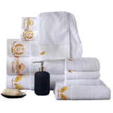 Home Hotel Promotion Gift Custom Embroidery Logo 100% Cotton Towels Set