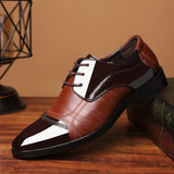 Leather Shoes Pointed Men Ballroom Dance Bureau Dress Shoes Man Baita Wedding Shoes Latin Prom Sports Dance Shoes Large Size