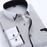 Big Size 4XL Men Dress Shirt 2016 New Arrival Long Sleeve Slim Fit Button Down Collar High Quality Printed Business Shirts MCL18