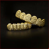 Blues RTS New Hip Hop bling bling gold plating Diamond cut teeth grillz for body jewelry