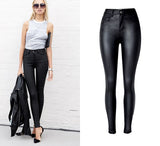 2022 Fashion Women Jeans,Fitting High Waist Slim Skinny Femme Jeans,Faux Leather Jeans,Stretch Female Jeans,Pencil Pants C1075