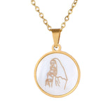 Religious Catholic church Amulet Necklace Stainless Steel Virgin Mary Pendant Necklace with women gold/Steel color jewelry