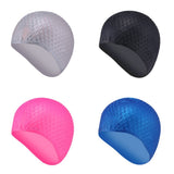 Silicone Rubber Swimming Cap 3D Ergonomic Design Ear Pockets for Adult Waterproof Swim Caps Hat Swimming