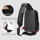 EURCOOL Messenger Bag for Men Black Crossbody Bags men for 7.9&quot; iPad Waterproof Shoulder Bag USB Charging Chest Pack n1903