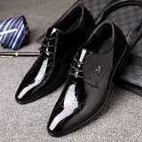 New italian oxford shoes for men luxury mens patent leather wedding shoes mens pointed toe dress shoes classic derbies 871