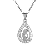 Religious Catholic church Amulet Necklace Stainless Steel Virgin Mary Pendant Necklace with women gold/Steel color jewelry