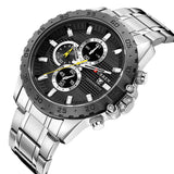 CURREN 8334 Men Quartz Chronograph Business Watches Fashion Stainless Steel Auto Date Casual Wristwatch