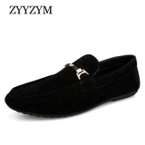 ZYYZYM Men Loafers Shoes Spring Summer Casual Shoes Slip On Light Flock Youth Men Shoes Breathable Flat Footwear