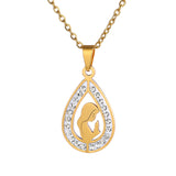 Religious Catholic church Amulet Necklace Stainless Steel Virgin Mary Pendant Necklace with women gold/Steel color jewelry