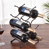 European style 6 Bottle Wine Rack Metal Freestanding Kitchen Storage Stand Wine Cabinet Grape Wine Shelf Display Bar