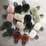 Luxury Women's Slippers Summer Real Fur Women Fluffy Sliders Plush Furry Ladies Flip Flops Woman Shoes