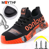 New Work Sneakers Steel Toe Shoes Men Safety Shoes Puncture-Proof Work Shoes Boots Fashion Indestructible Footwear Security