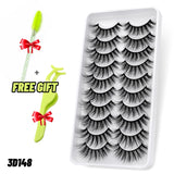 Lashes 5/10 Pairs 3D Faux Mink Lashes Fluffy Soft Wispy Volume Natural long False Eyelashes Eye Lashes Reusable Eyelashs Makeup