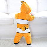 Fish Onesie Cosplay Costume Baby Lovely Kigurumis Jumpsuit  Yellow Fish Suit  Winter Warm Pajamas Child Funny Halloween Gift