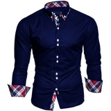 Men&#39;s business shirt long-sleeved slim-fit formal casual shirt Camisa Masculina size S-3XL