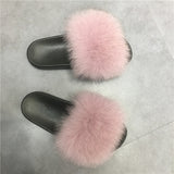 Luxury Women's Slippers Summer Real Fur Women Fluffy Sliders Plush Furry Ladies Flip Flops Woman Shoes