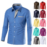 Men's Cotton Dress Shirts Long Sleeve Embroidered Casual Shirts For Men