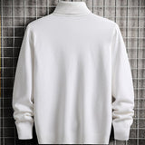 Spring Autumn Acrylic Men&#39;s Sweater Turtleneck Long Sleeve Pullover Knitted Solid Slim Thin Korean Style Fashion Casual Sweater