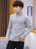 Zongke White Turtleneck Men Clothes Winter Sweater Men Coats Solid Striped Pullover Mens Turtleneck M-2XL 2022 Spring New