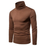 Men&#39;s Slim Fit Long Sleeve Mock Turtleneck Pullover Sweater Solid Color Knitted Thermal Underwear Sweater