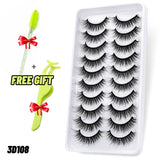 Lashes 5/10 Pairs 3D Faux Mink Lashes Fluffy Soft Wispy Volume Natural long False Eyelashes Eye Lashes Reusable Eyelashs Makeup