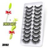 Lashes 5/10 Pairs 3D Faux Mink Lashes Fluffy Soft Wispy Volume Natural long False Eyelashes Eye Lashes Reusable Eyelashs Makeup