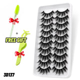 Lashes 5/10 Pairs 3D Faux Mink Lashes Fluffy Soft Wispy Volume Natural long False Eyelashes Eye Lashes Reusable Eyelashs Makeup