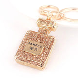 3Colors Rhinestone Crystal Twinkling Perfume Bottle Keychain  Keyring Gift