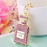 3Colors Rhinestone Crystal Twinkling Perfume Bottle Keychain  Keyring Gift