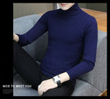 Warm Turtleneck Sweater Men  Pull Homme Casual Pullovers Male Outwear Slim Knitted Sweater