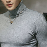 2022 Winter New Men&#39;s Turtleneck Sweaters Black Sexy Brand Knitted Pullovers Men Solid Color Casual Male Sweater Autumn Knitwear