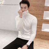 2022 Winter New Men&#39;s Turtleneck Sweaters Black Sexy Brand Knitted Pullovers Men Solid Color Casual Male Sweater Autumn Knitwear