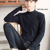 2022 Winter New Men&#39;s Turtleneck Sweaters Black Sexy Brand Knitted Pullovers Men Solid Color Casual Male Sweater Autumn Knitwear