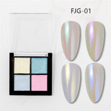 6 Colors Holographics Laser Aurora Solid Mirror Nail Glitter Powder Nails UV Gel Polish Pigment Nail Art Decorations Accessories
