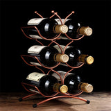 European style 6 Bottle Wine Rack Metal Freestanding Kitchen Storage Stand Wine Cabinet Grape Wine Shelf Display Bar