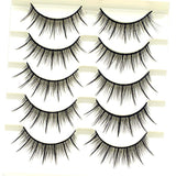 Natural Long Cosplay Makeup Cross Strip False Eyelashes Black Eye Lashes 5pair