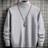 Spring Autumn Acrylic Men&#39;s Sweater Turtleneck Long Sleeve Pullover Knitted Solid Slim Thin Korean Style Fashion Casual Sweater