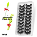 Lashes 5/10 Pairs 3D Faux Mink Lashes Fluffy Soft Wispy Volume Natural long False Eyelashes Eye Lashes Reusable Eyelashs Makeup