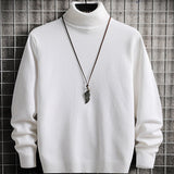 Spring Autumn Acrylic Men&#39;s Sweater Turtleneck Long Sleeve Pullover Knitted Solid Slim Thin Korean Style Fashion Casual Sweater