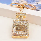 3Colors Rhinestone Crystal Twinkling Perfume Bottle Keychain  Keyring Gift