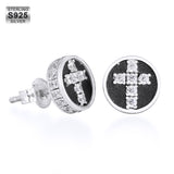 KRKC Fashion Fine Cross 18k Gold Plated 925 Sterling Silver Jewelry Stud Earrings