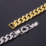 1PC  12mm  Link Chain  Bracelet Iced Out Cuban  Hiphop Chains Cadena Men Hip Hop Jewelry