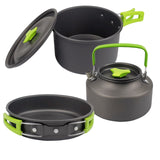 Teapot Set Outdoor Camping Pot Set Portable Picnic Cooker Plates Camping 1.2L Pot Cookware Set