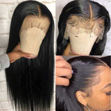 Brazilian Human Hair Lace Front Wig with Baby Hair Silky Straight 5x5 Closure Wig