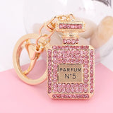 3Colors Rhinestone Crystal Twinkling Perfume Bottle Keychain  Keyring Gift