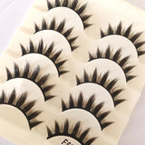 Natural Long Cosplay Makeup Cross Strip False Eyelashes Black Eye Lashes 5pair