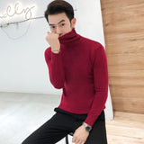2022 Winter New Men&#39;s Turtleneck Sweaters Black Sexy Brand Knitted Pullovers Men Solid Color Casual Male Sweater Autumn Knitwear