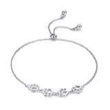 Women Valentines Day Jewelry Genuine 925 Sterling Silver Animal Footprints Chain Bracelets