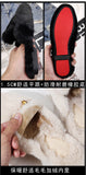 Winter metal buckle mules shoes women large flat outdoor mink fluffy faux fur slippers for ladies